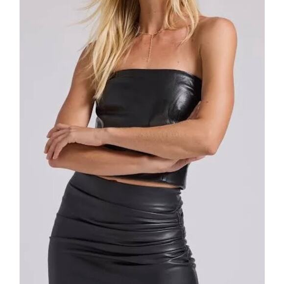 Generation Love Tops - Generation Love Jacqueline Vegan Leather Top Black size XXS